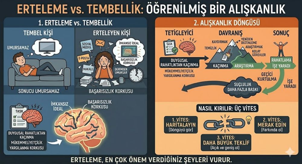 Erteleme Tembellik Değildir: Bu Öğrenilmiş Bir Alışkanlıktır (Ve Unutulabilir)