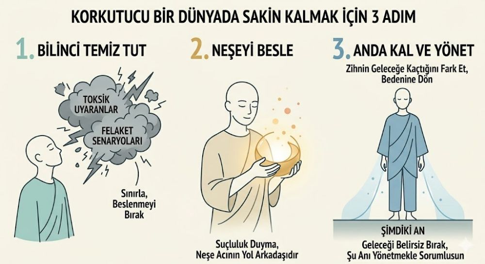 Endişeli Zamanlarda Esenlik ve Sakinlik İçin 3 Adım